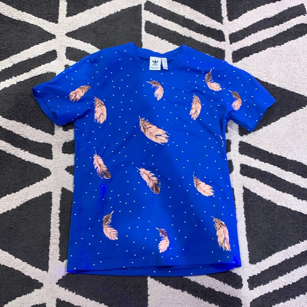 Adidas, Blue, feathers, small, T-shirt